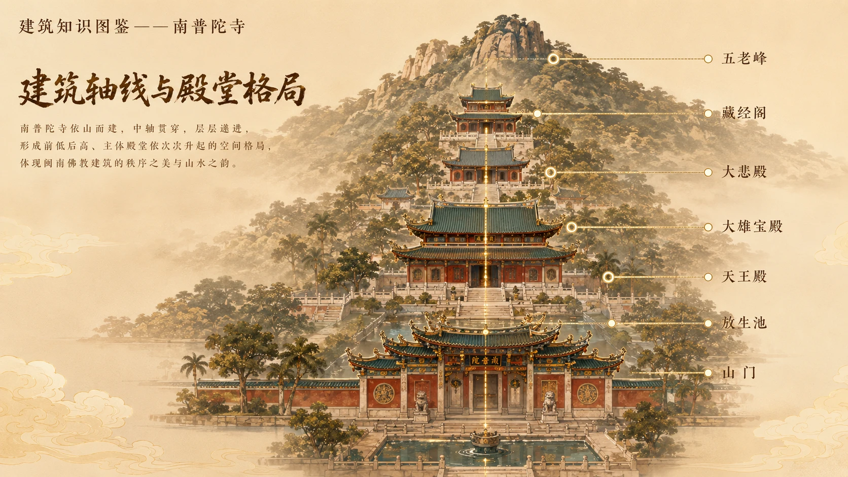 万物知识图鉴系列作品PPT——南普陀寺 - 预览图1