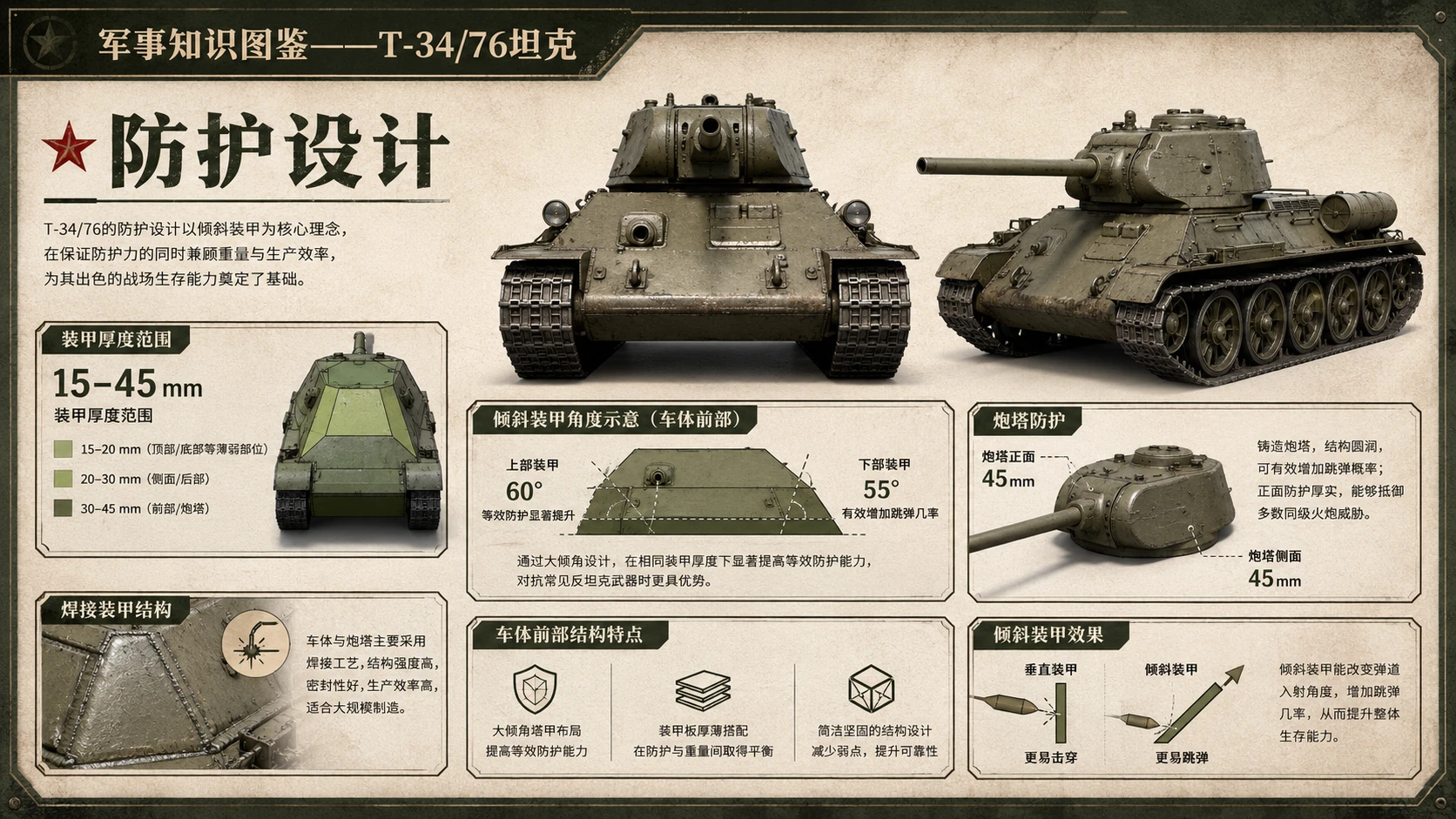 万物知识图鉴系列作品PPT——T-34_76坦克 - 预览图1