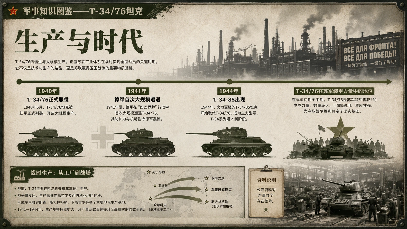 万物知识图鉴系列作品PPT——T-34_76坦克 - 预览图2