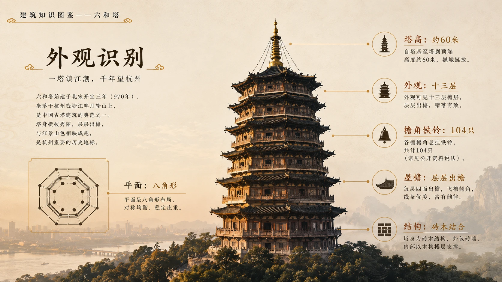 万物知识图鉴系列作品PPT——六和塔 - 预览图1