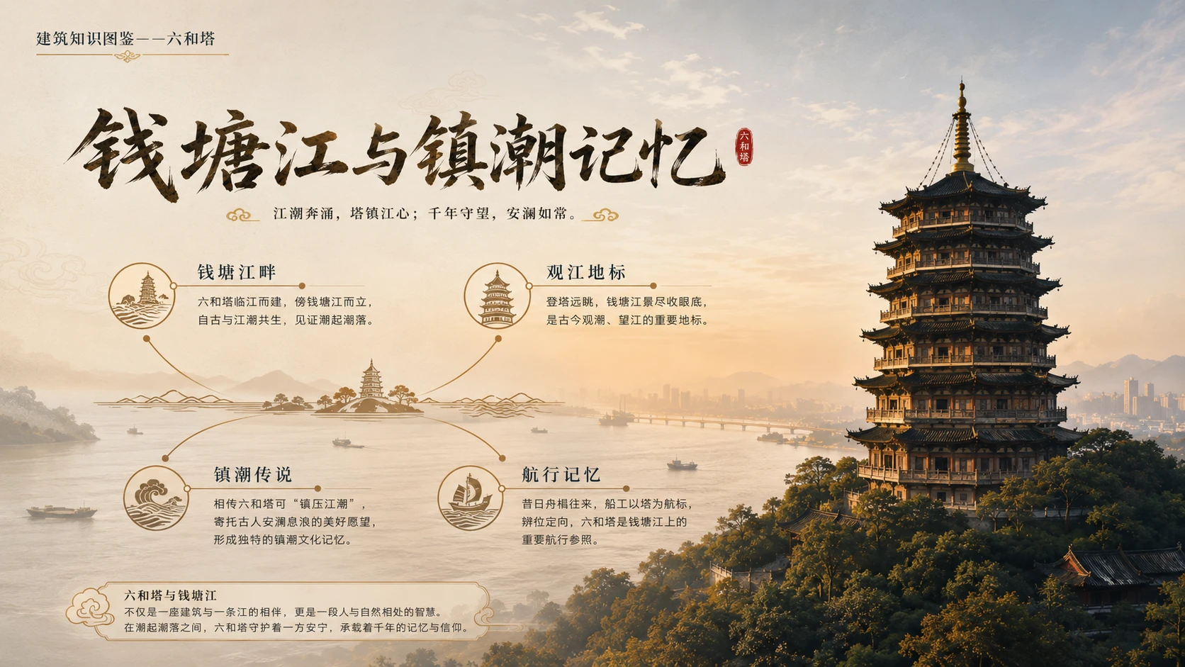 万物知识图鉴系列作品PPT——六和塔 - 预览图2