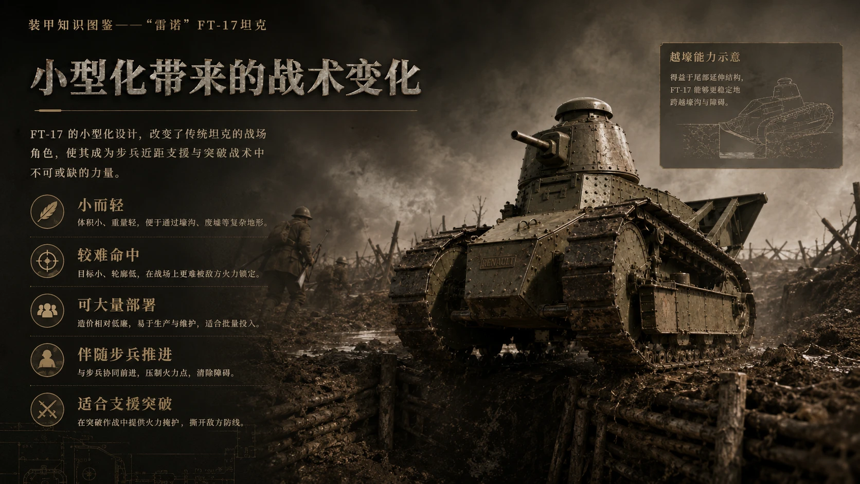 万物知识图鉴系列作品PPT——雷诺FT-17坦克 - 预览图2