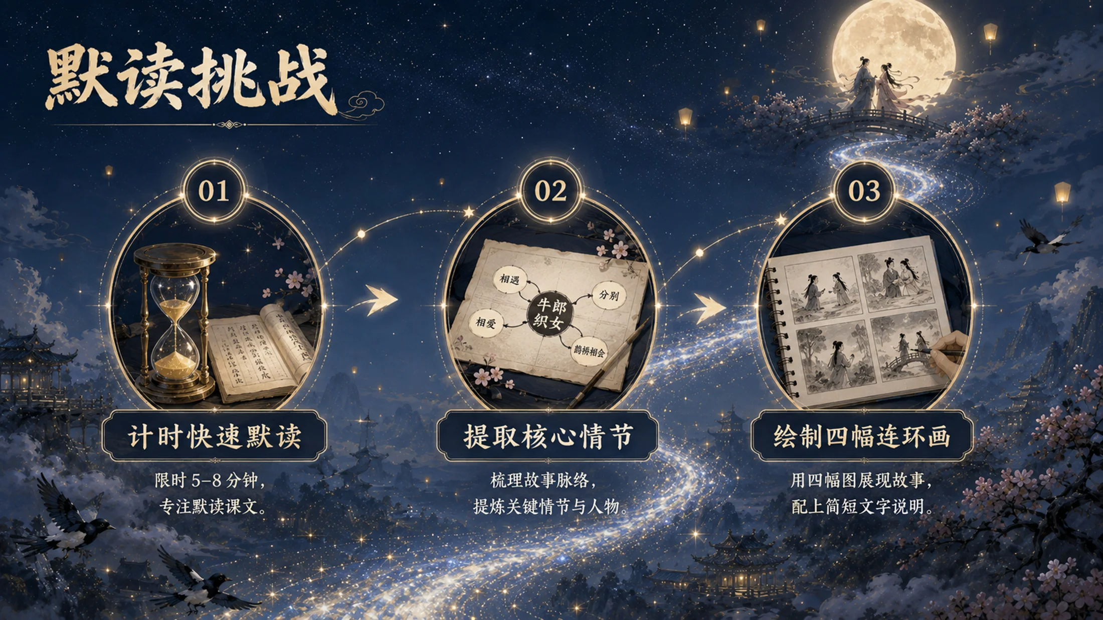 部编版小学语文五年级上册《牛郎织女（一）》PPT课件｜中国民间传说古风公开课模板 - 预览图8