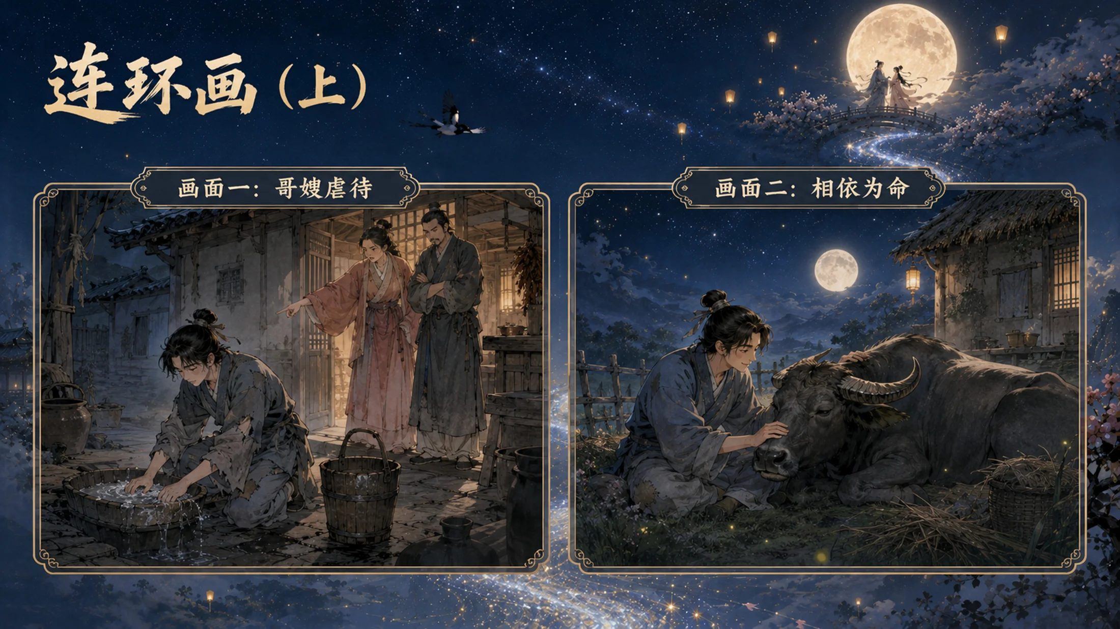 部编版小学语文五年级上册《牛郎织女（一）》PPT课件｜中国民间传说古风公开课模板 - 预览图9