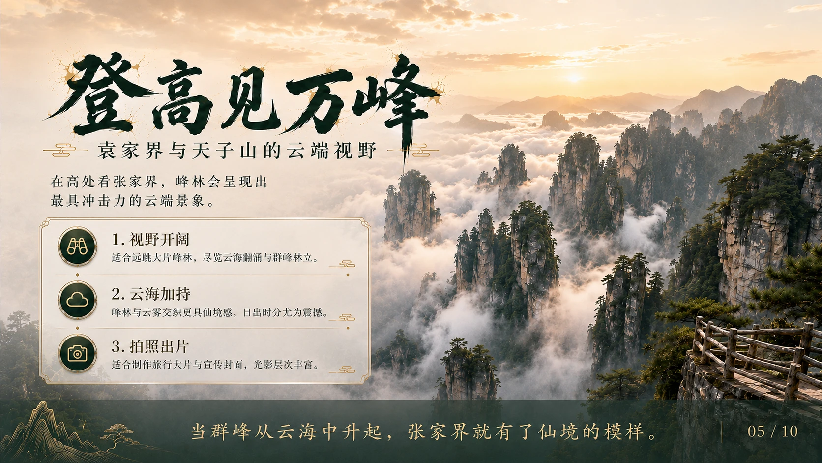 万峰入画-秘境张家界5A级景区介绍PPT - 预览图5