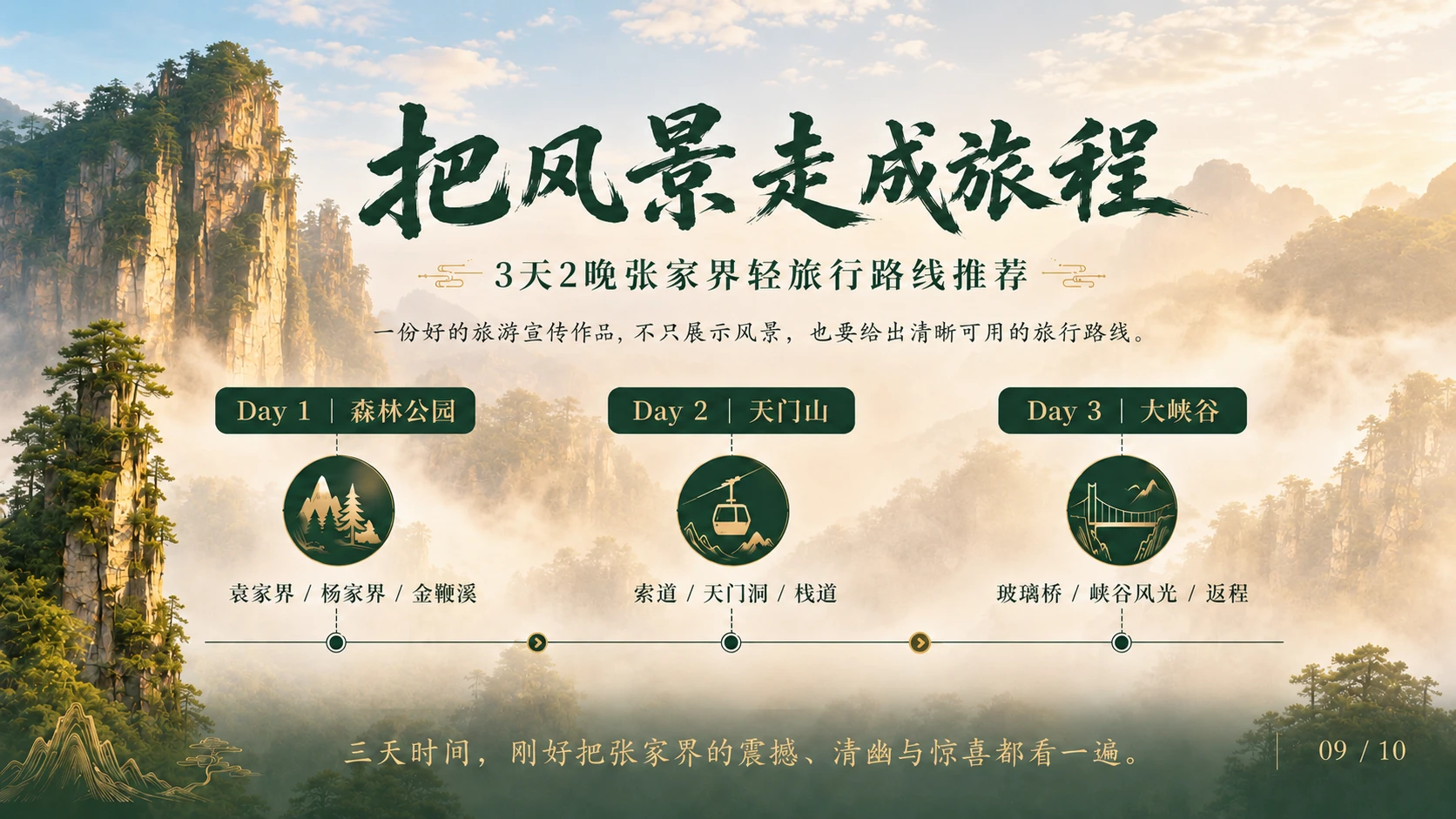 万峰入画-秘境张家界5A级景区介绍PPT - 预览图9