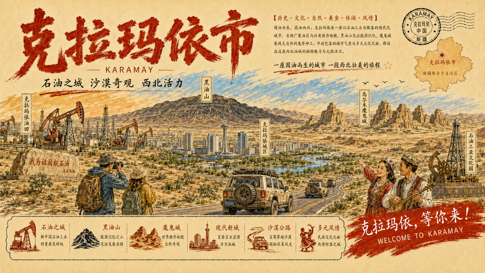 大美西北城市文旅巡礼PPT｜陕西甘肃青海宁夏新疆56页旅行宣传海报式PPT - 预览图14