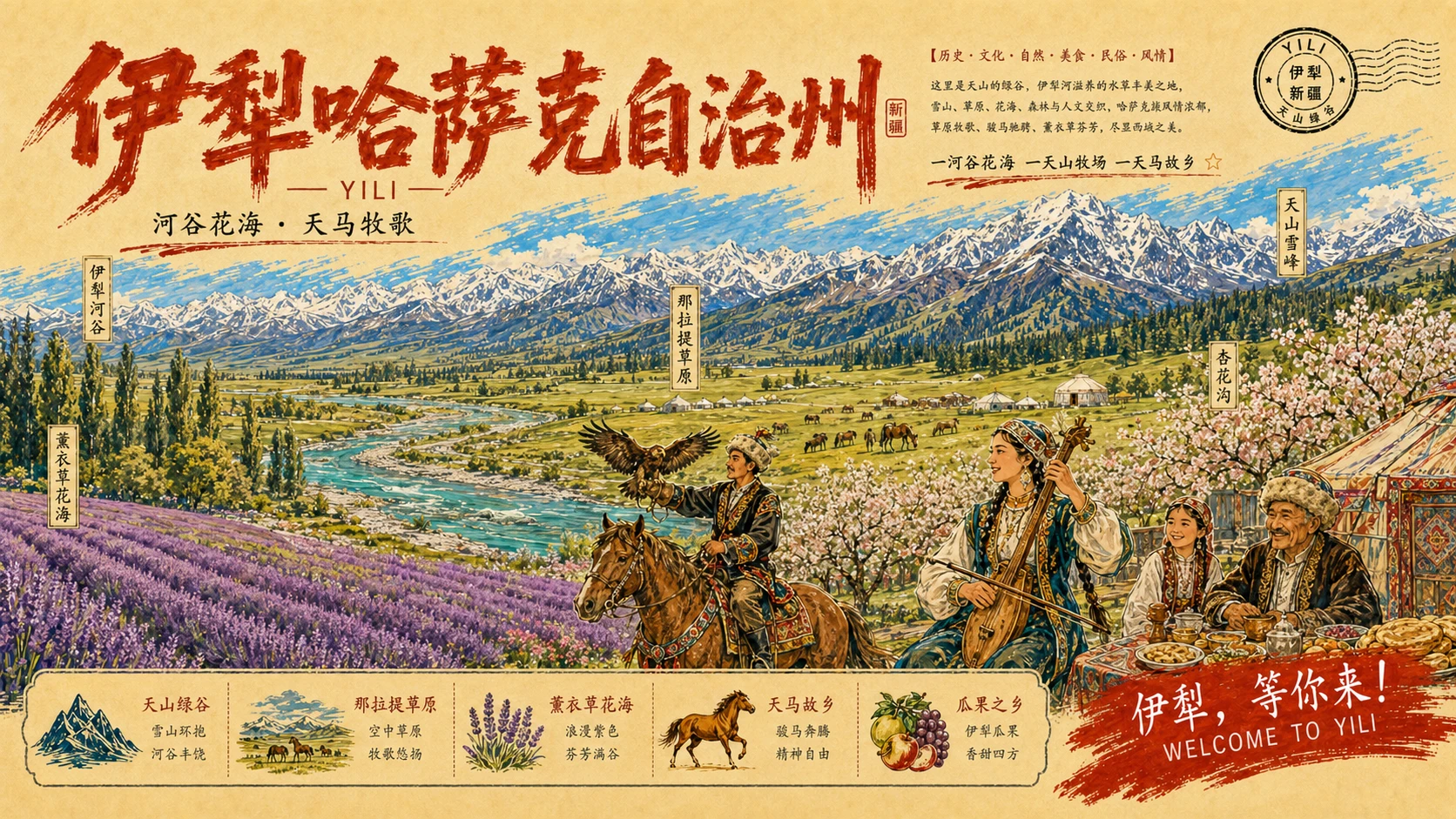 大美西北城市文旅巡礼PPT｜陕西甘肃青海宁夏新疆56页旅行宣传海报式PPT - 预览图16