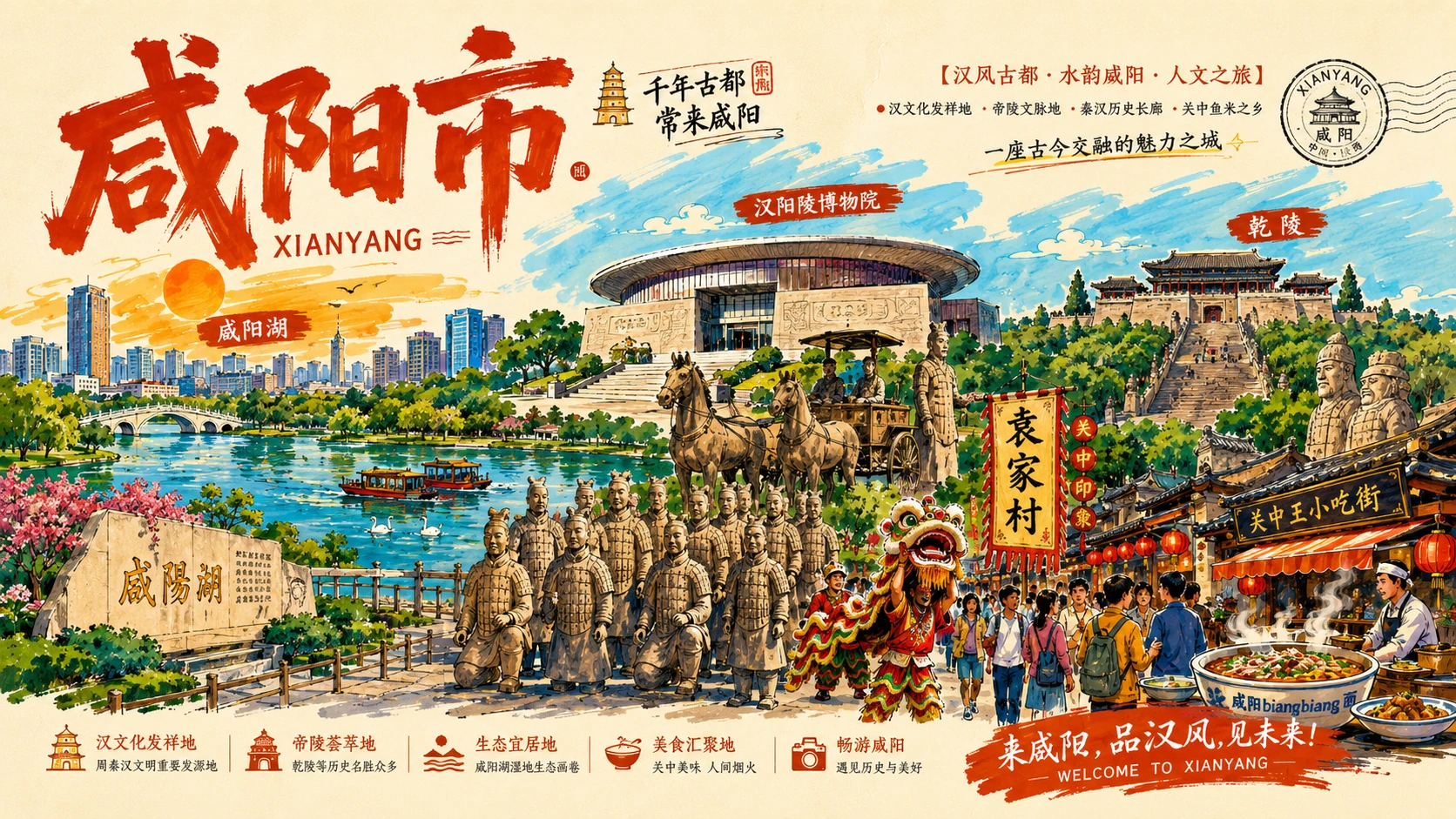大美西北城市文旅巡礼PPT｜陕西甘肃青海宁夏新疆56页旅行宣传海报式PPT - 预览图2
