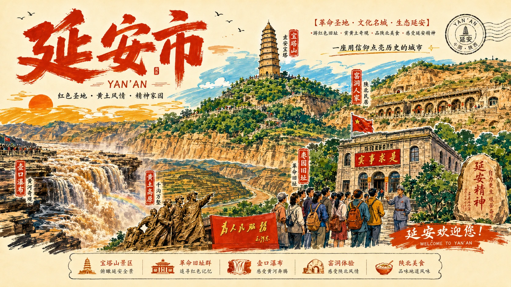 大美西北城市文旅巡礼PPT｜陕西甘肃青海宁夏新疆56页旅行宣传海报式PPT - 预览图3