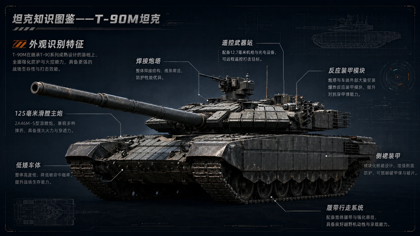 万物知识图鉴系列作品PPT——T-90M坦克 - 预览图1