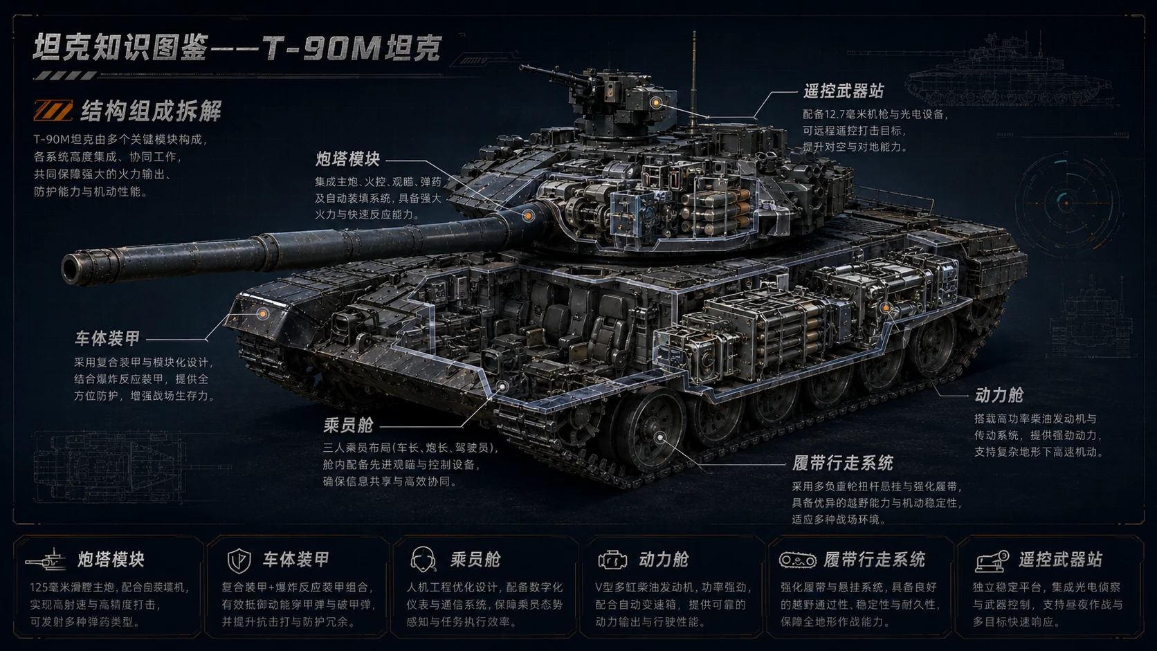 万物知识图鉴系列作品PPT——T-90M坦克 - 预览图3
