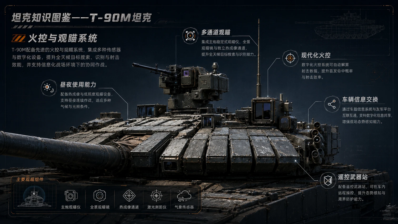 万物知识图鉴系列作品PPT——T-90M坦克 - 预览图4