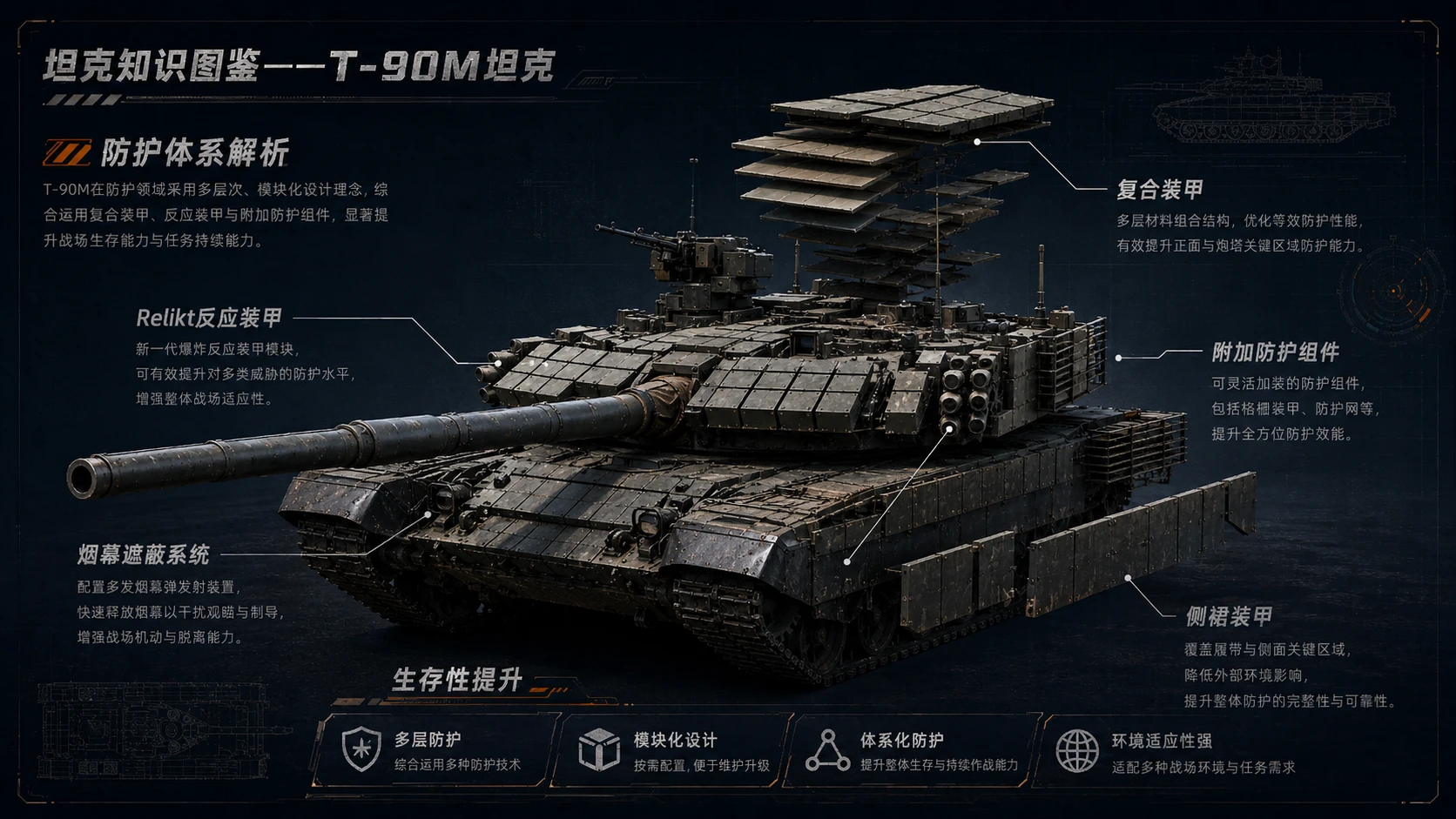 万物知识图鉴系列作品PPT——T-90M坦克 - 预览图5