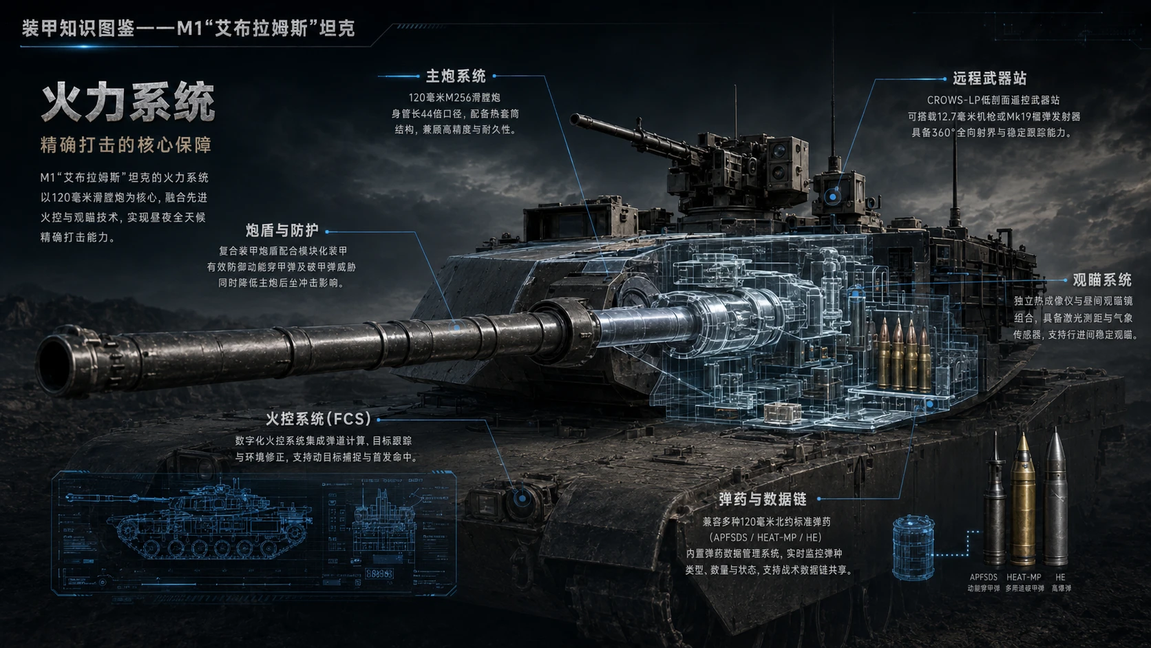 万物知识图鉴系列作品PPT——M1艾布拉姆斯坦克 - 预览图3