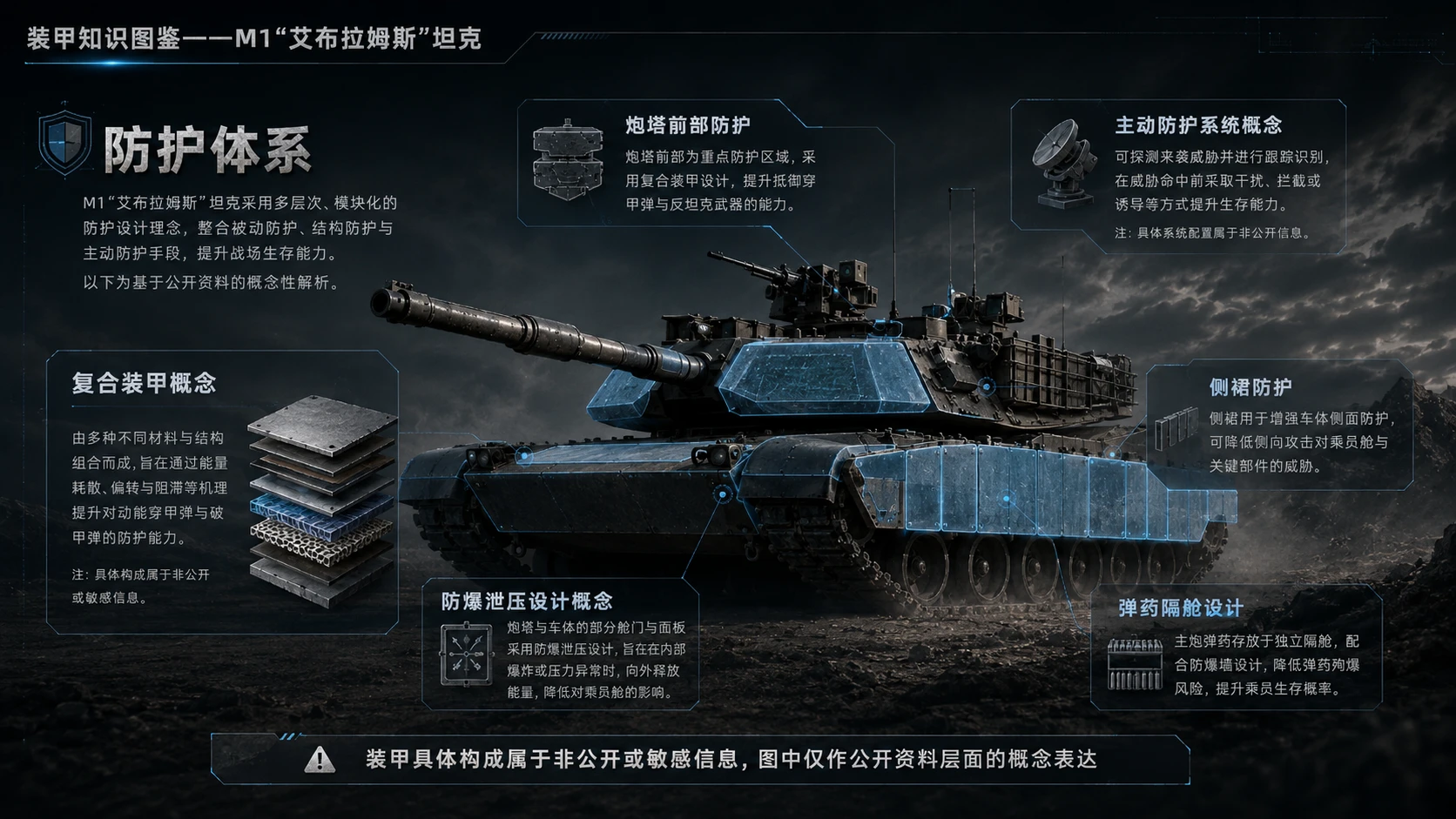 万物知识图鉴系列作品PPT——M1艾布拉姆斯坦克 - 预览图4