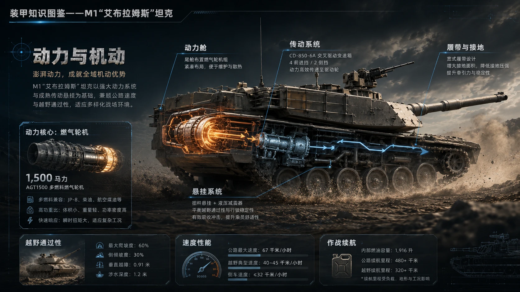 万物知识图鉴系列作品PPT——M1艾布拉姆斯坦克 - 预览图5