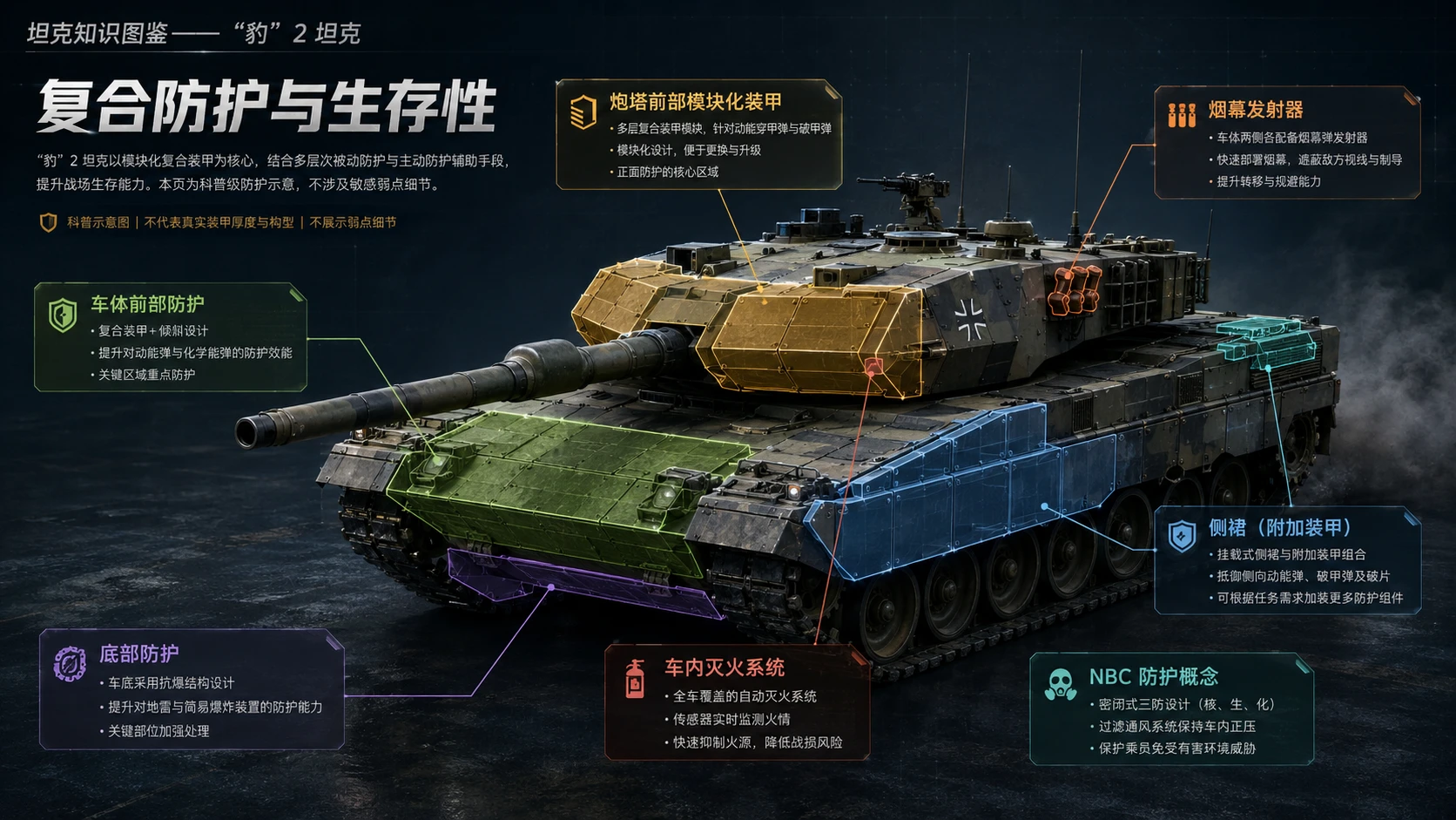 万物知识图鉴系列作品PPT——豹2坦克 - 预览图4