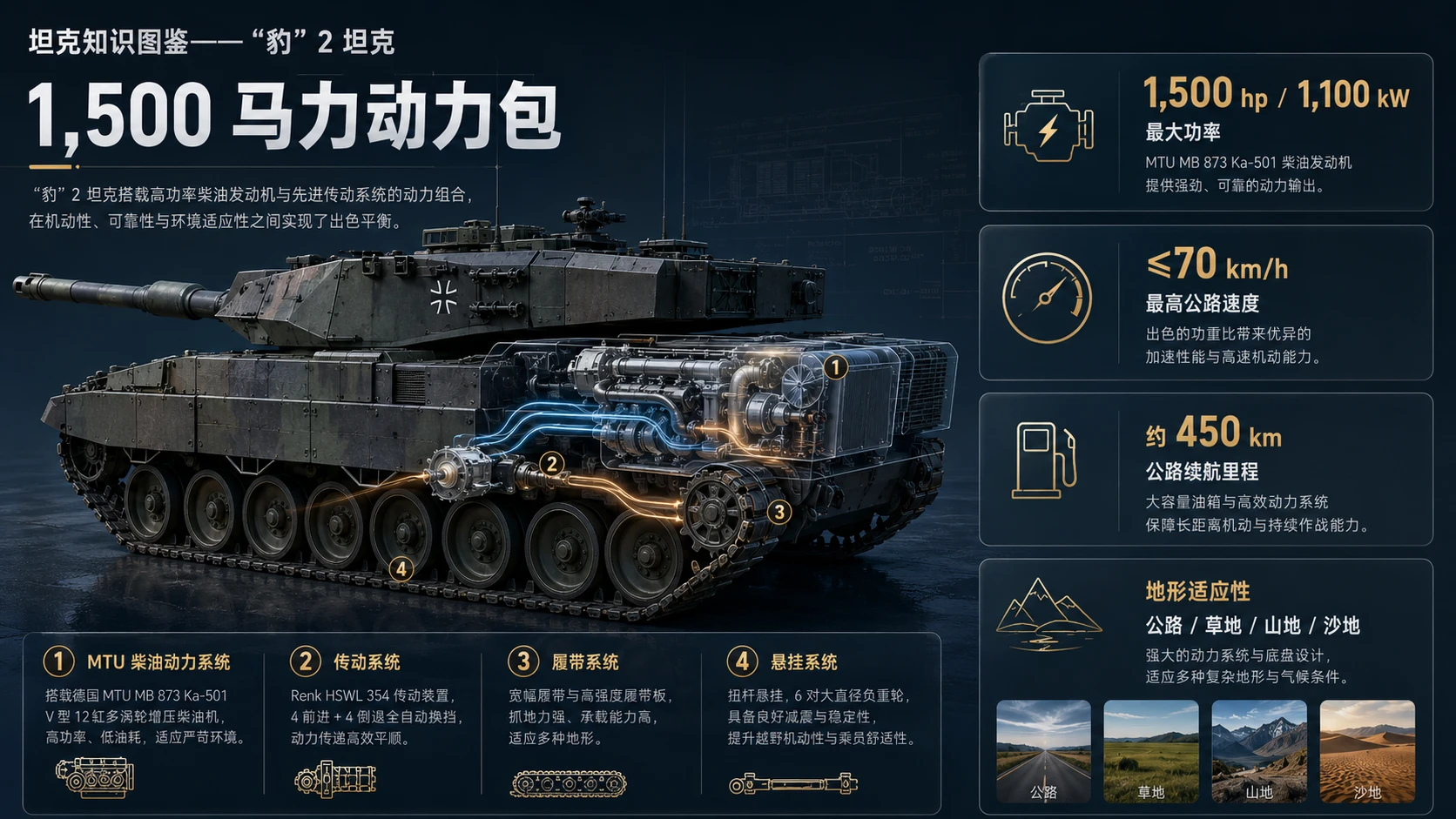 万物知识图鉴系列作品PPT——豹2坦克 - 预览图5