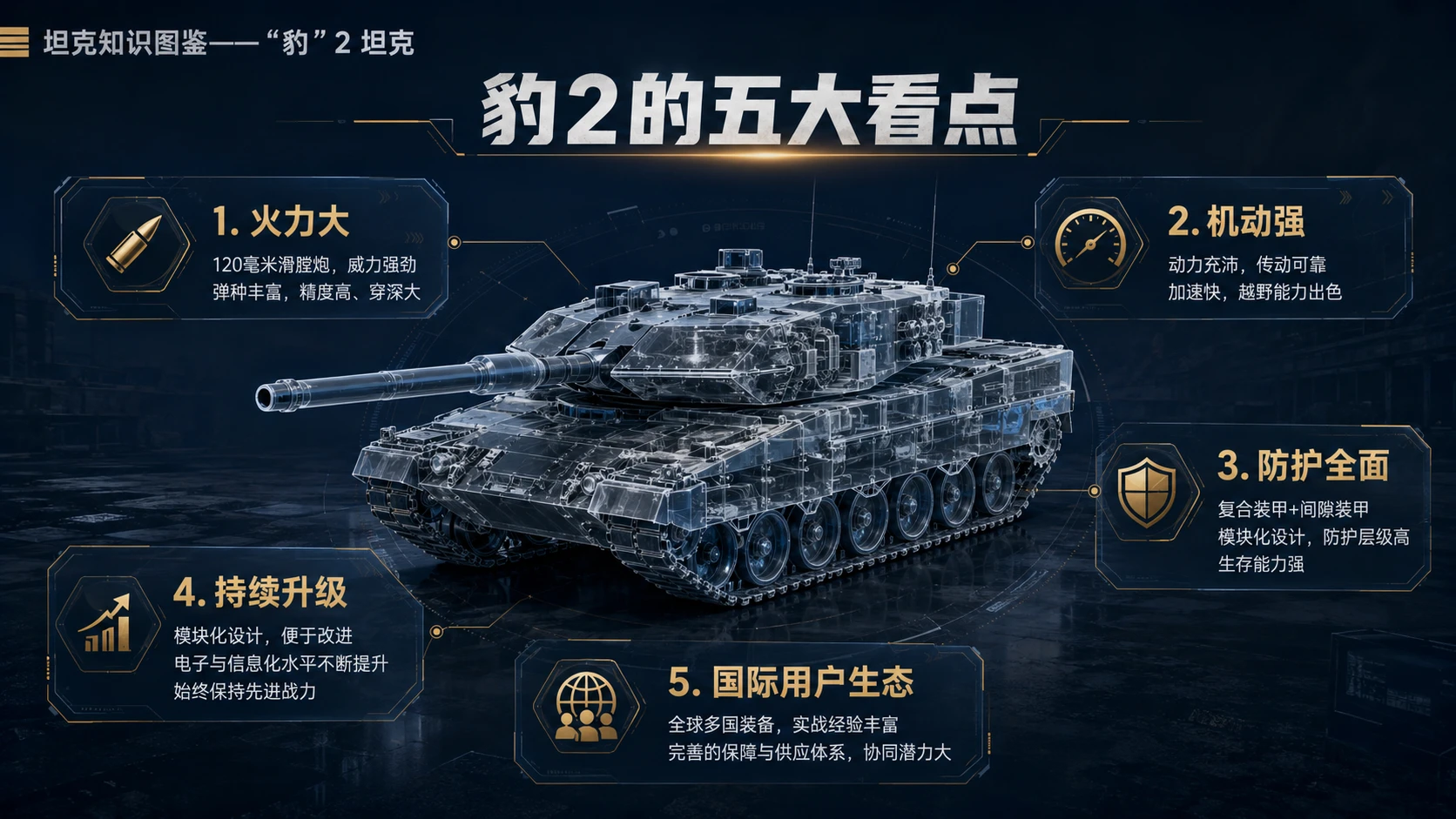 万物知识图鉴系列作品PPT——豹2坦克 - 预览图8