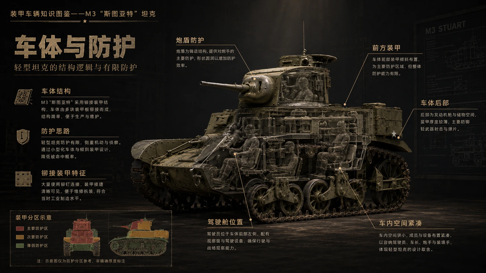 万物知识图鉴系列作品PPT——M3_斯图亚特坦克 - 预览图4