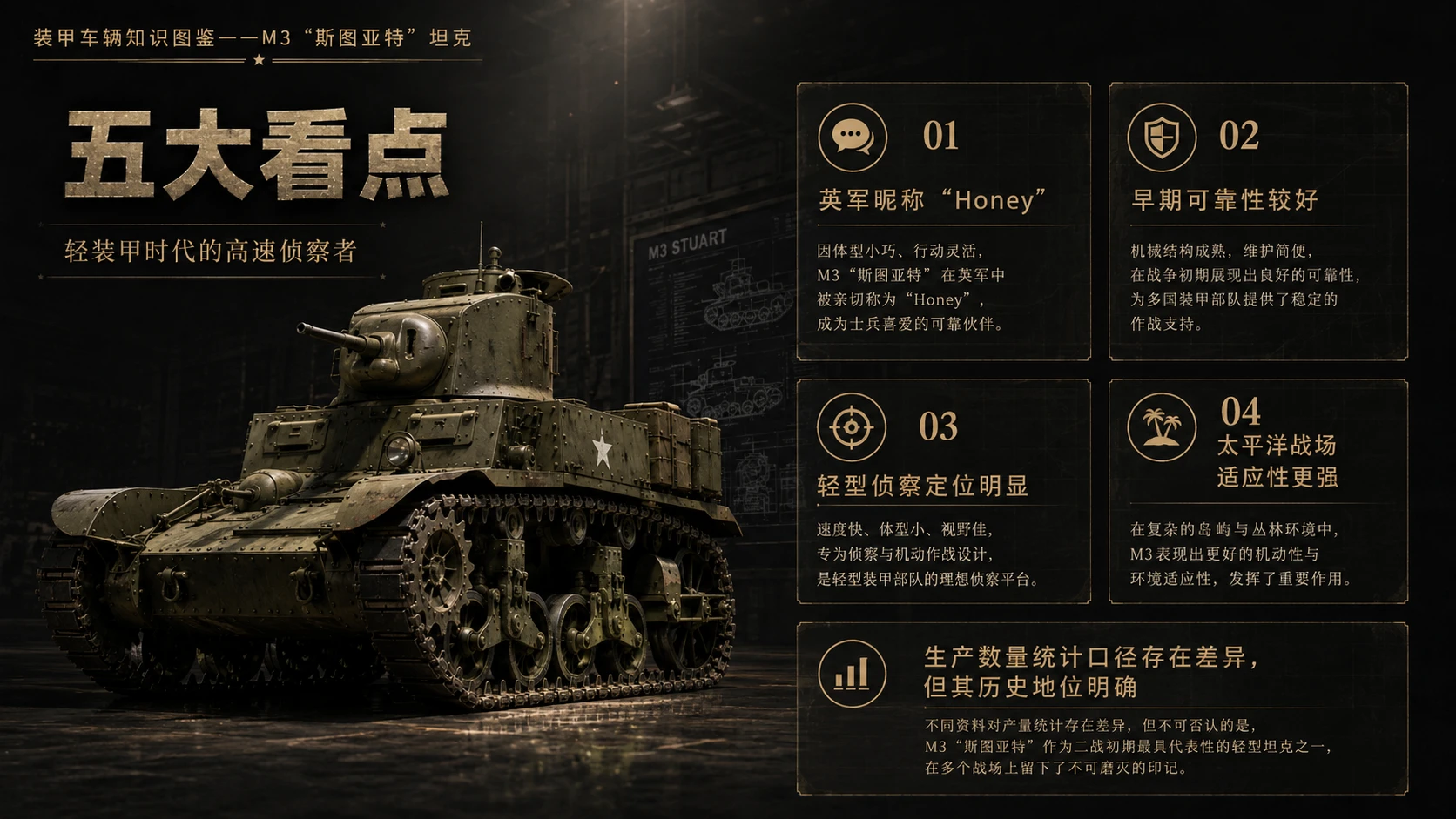 万物知识图鉴系列作品PPT——M3_斯图亚特坦克 - 预览图8