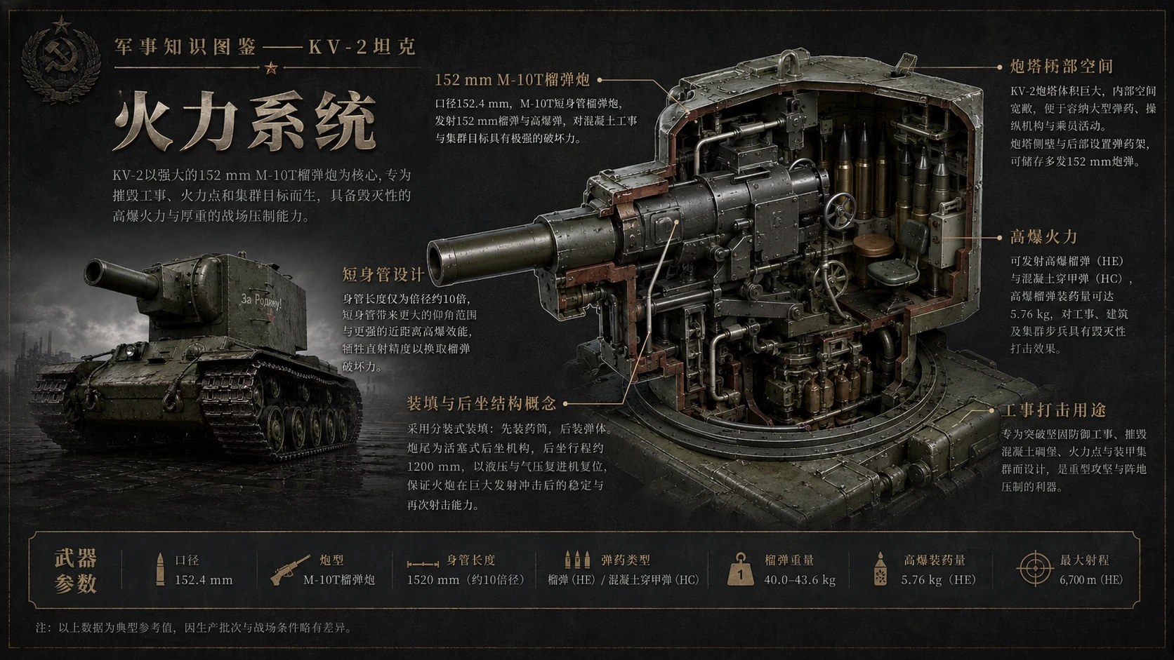 万物知识图鉴系列作品PPT——KV-2坦克 - 预览图3