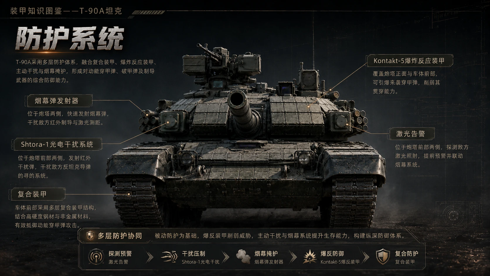 万物知识图鉴系列作品PPT——T-90A坦克 - 预览图4