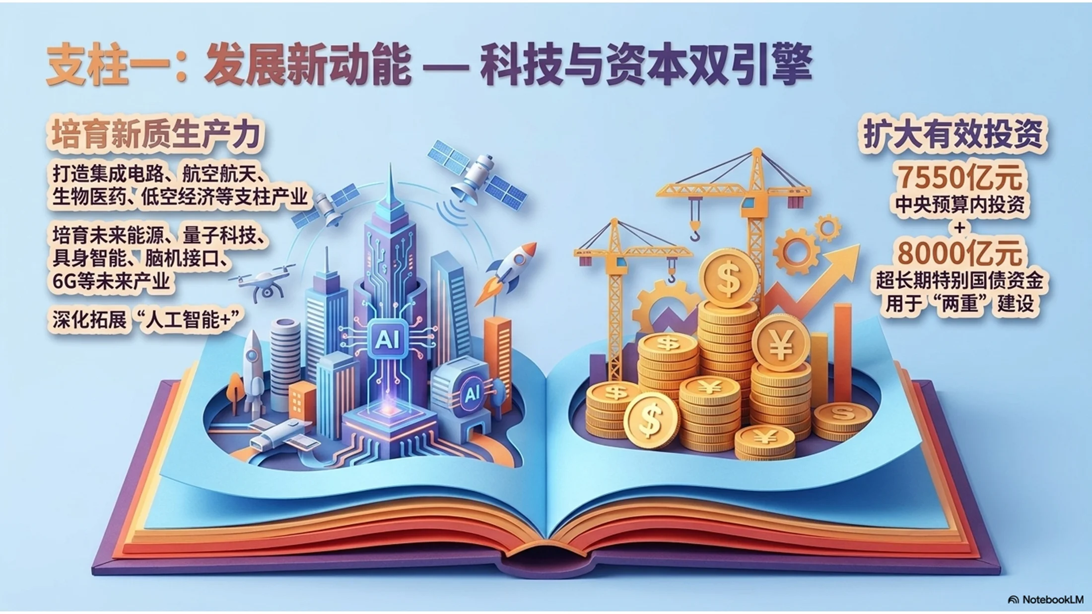 彩色层叠纸张风格政府工作报告PPT - 预览图7