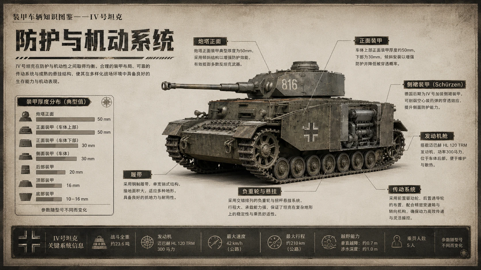 万物知识图鉴系列作品PPT——IV号坦克 - 预览图7