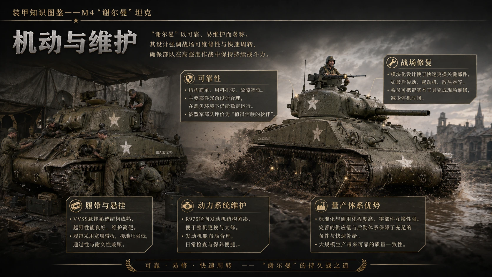 万物知识图鉴系列作品PPT——M4谢尔曼坦克 - 预览图5