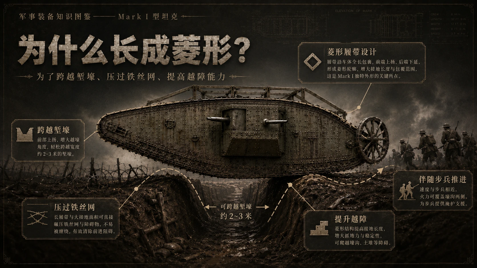 万物知识图鉴系列作品PPT——Mark_I型坦克 - 预览图4