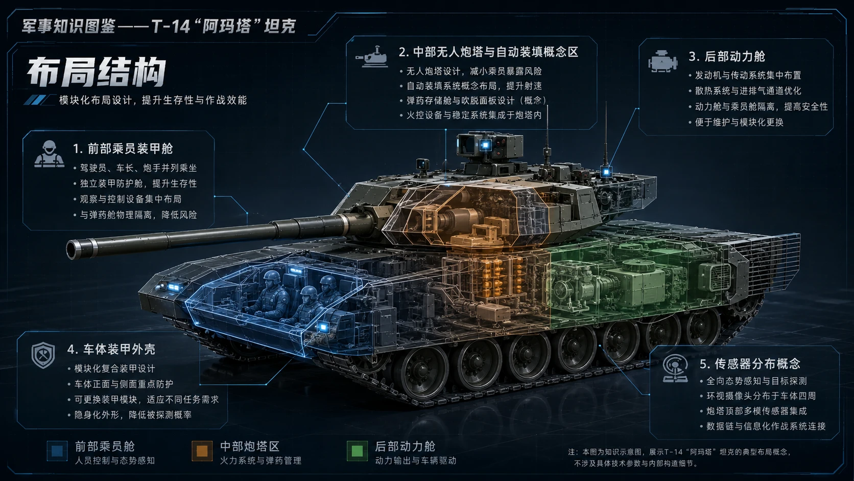 万物知识图鉴系列作品PPT——T-14“阿玛塔”坦克 - 预览图3