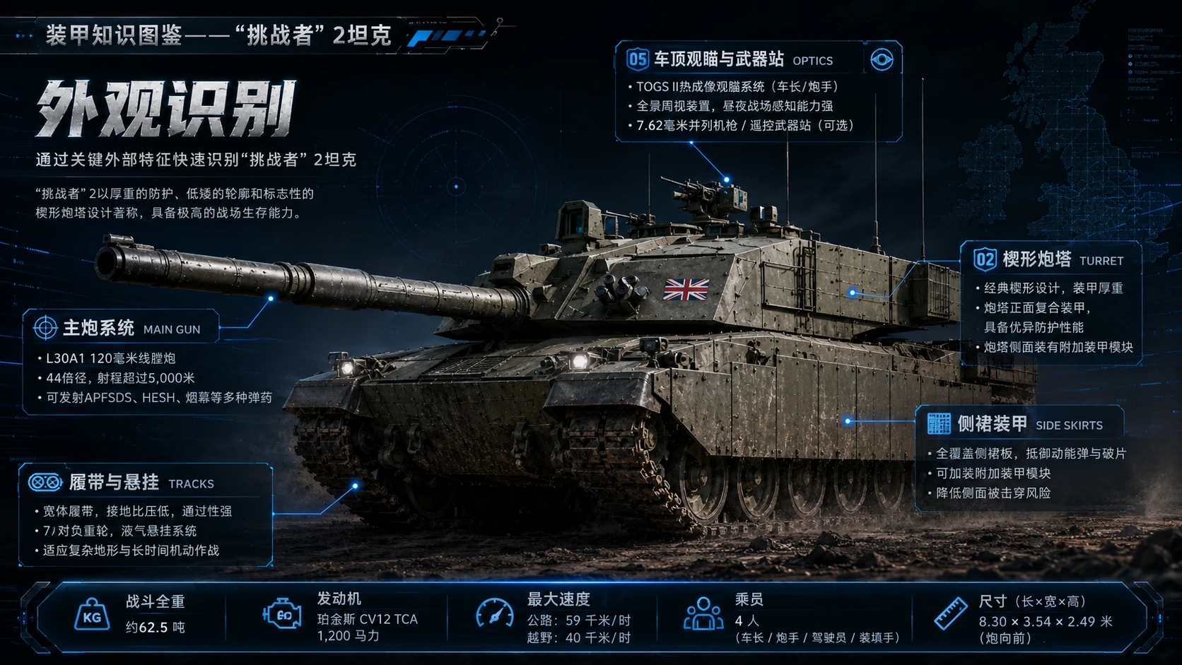 万物知识图鉴系列作品PPT——挑战者2坦克 - 预览图1
