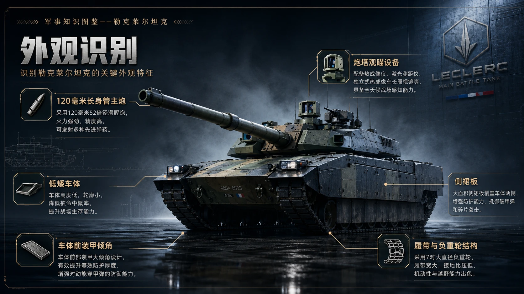万物知识图鉴系列作品PPT——勒克莱尔坦克 - 预览图1