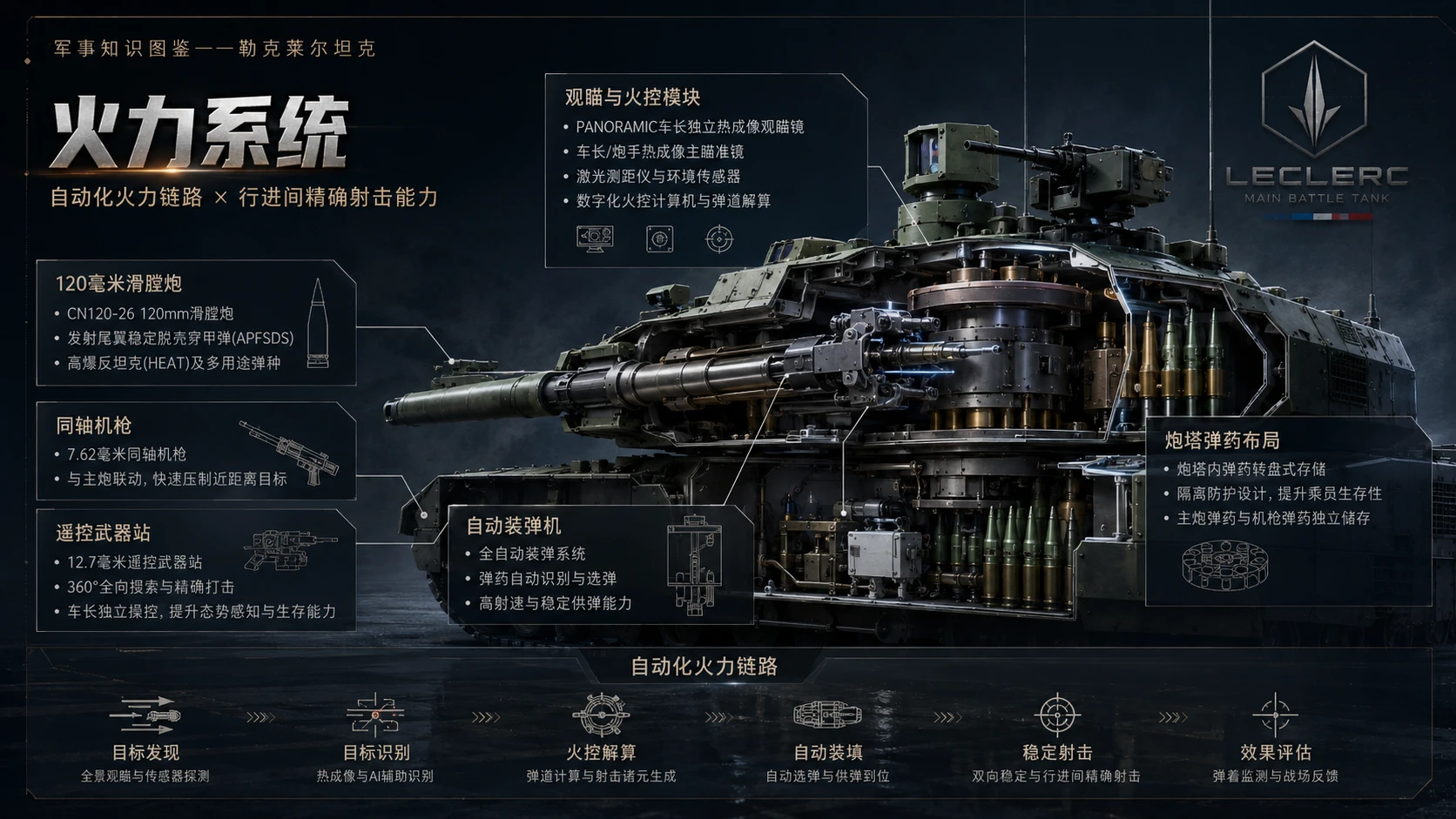 万物知识图鉴系列作品PPT——勒克莱尔坦克 - 预览图3