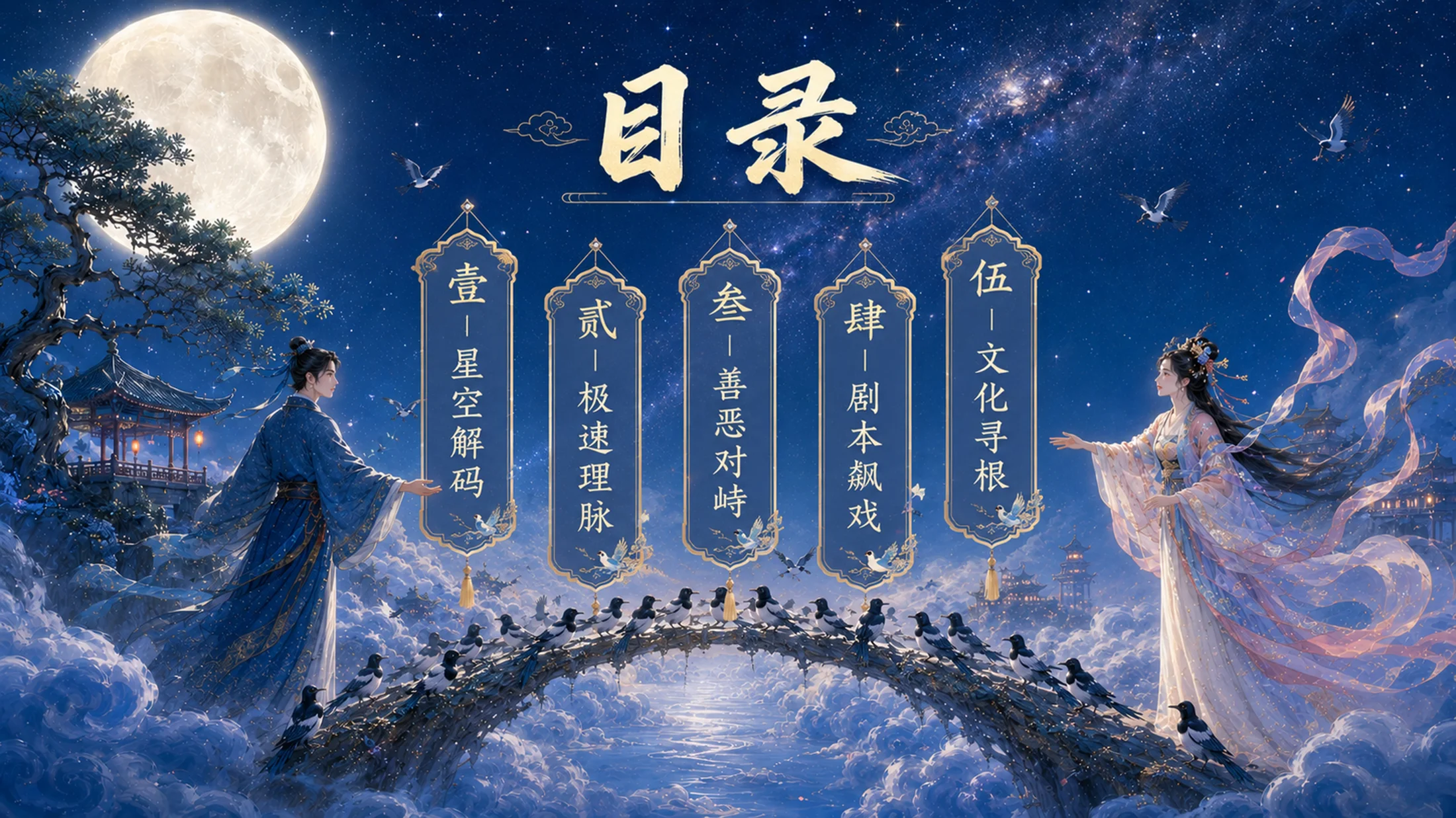 部编版小学语文五年级上册《牛郎织女（二）》PPT课件｜中国民间传说古风公开课模板 - 预览图2