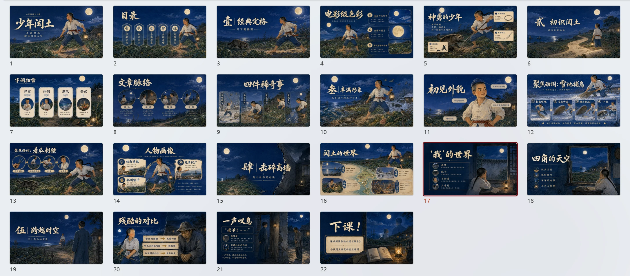 部编版小学语文六年级上册《少年闰土》PPT课件｜鲁迅文学公开课教学模板 - 预览图1