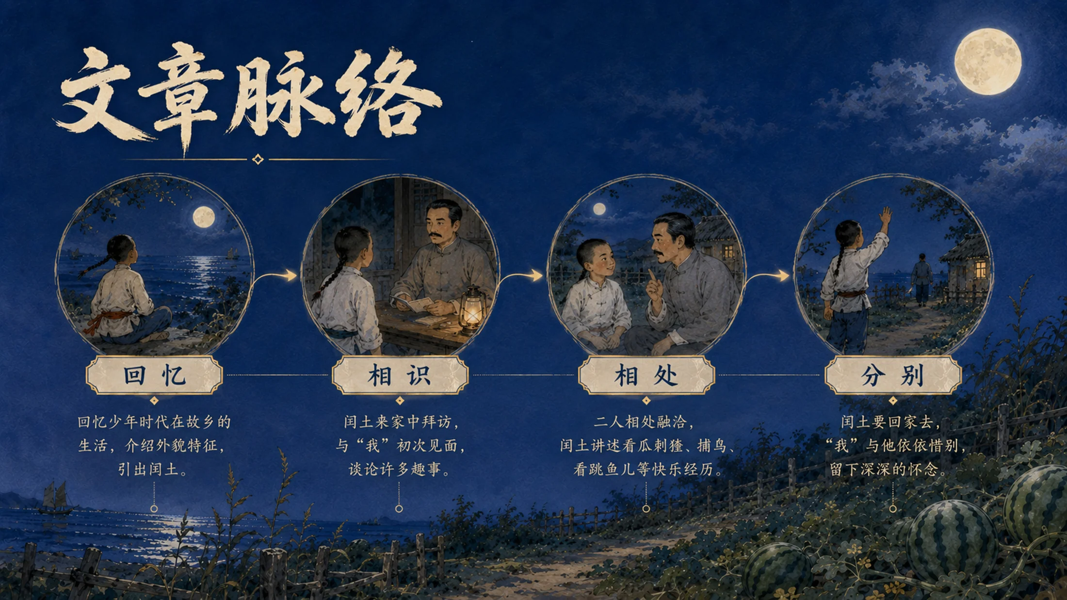 部编版小学语文六年级上册《少年闰土》PPT课件｜鲁迅文学公开课教学模板 - 预览图8