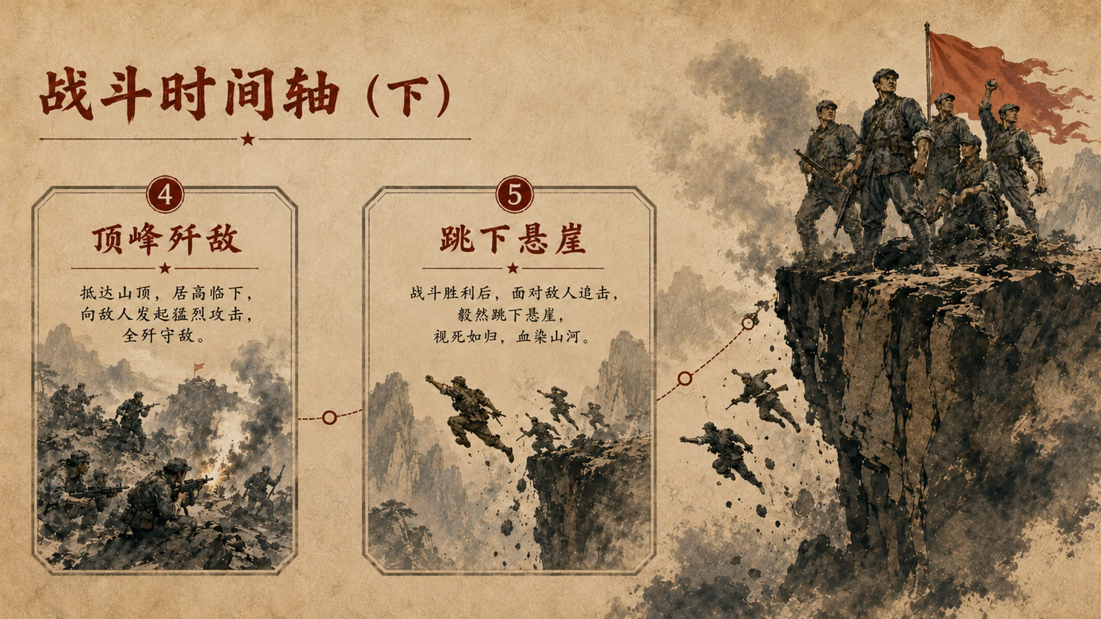 部编版小学语文六年级上册《狼牙山五壮士》PPT课件｜红色英雄史诗公开课模板 - 预览图8