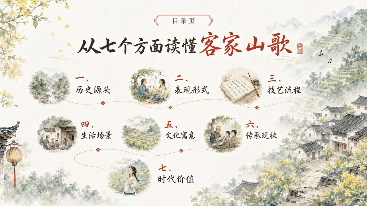 中小学生传统文化课：读懂客家山歌非遗文化PPT - 预览图2