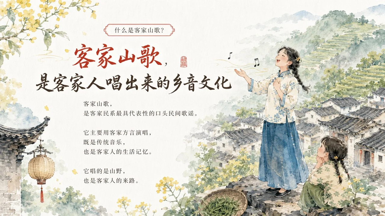 中小学生传统文化课：读懂客家山歌非遗文化PPT - 预览图3