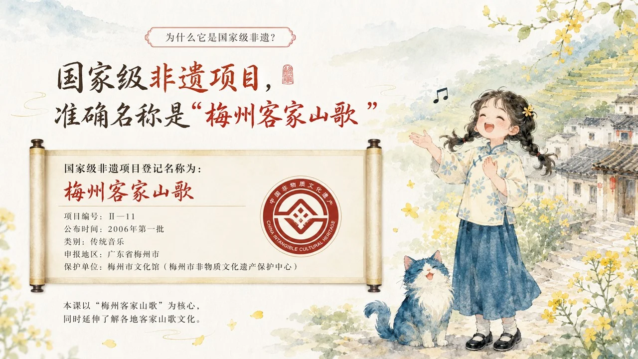 中小学生传统文化课：读懂客家山歌非遗文化PPT - 预览图4