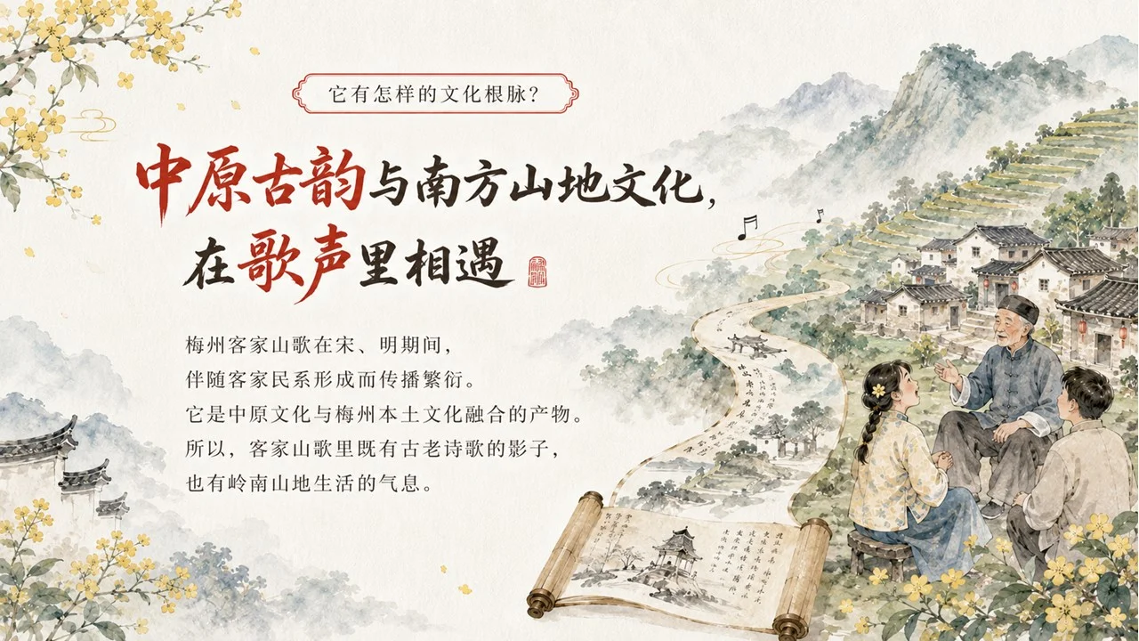 中小学生传统文化课：读懂客家山歌非遗文化PPT - 预览图6