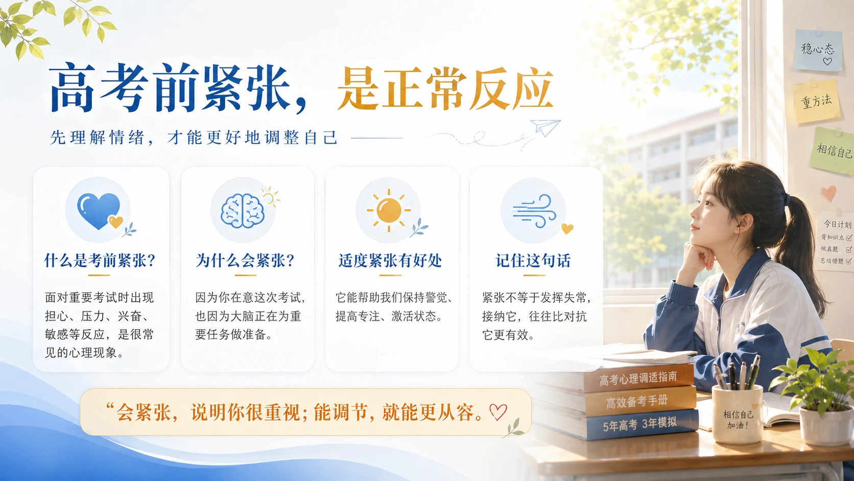 01《稳住心态，轻装上阵》 高考考前心理调适PPT - 预览图1
