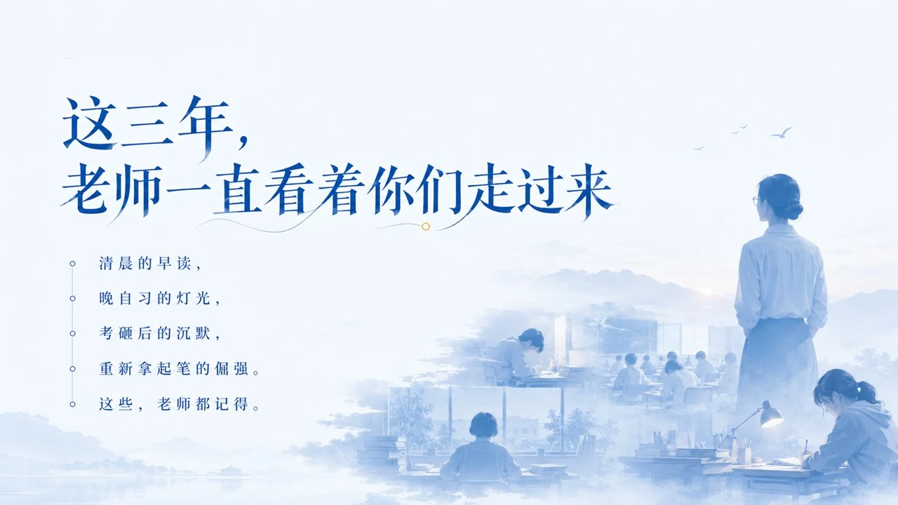 高三考前班会课:愿你提笔从容，落笔有光PPT - 预览图1
