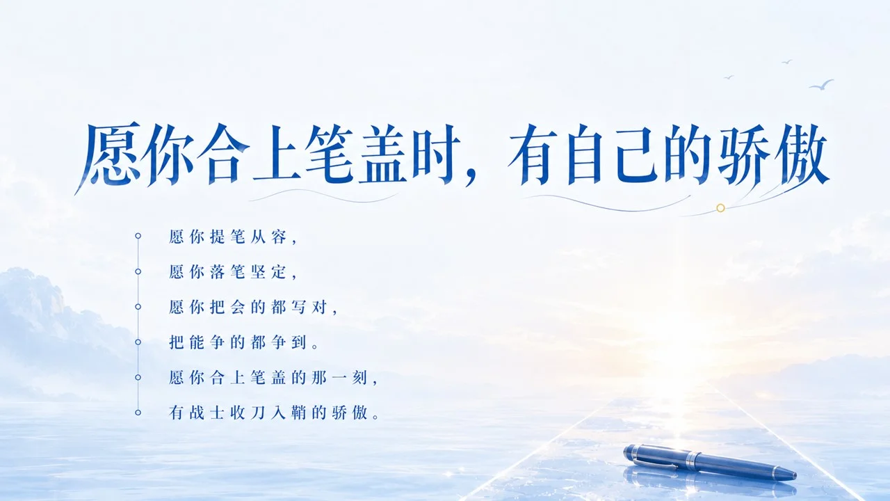高三考前班会课:愿你提笔从容，落笔有光PPT - 预览图14