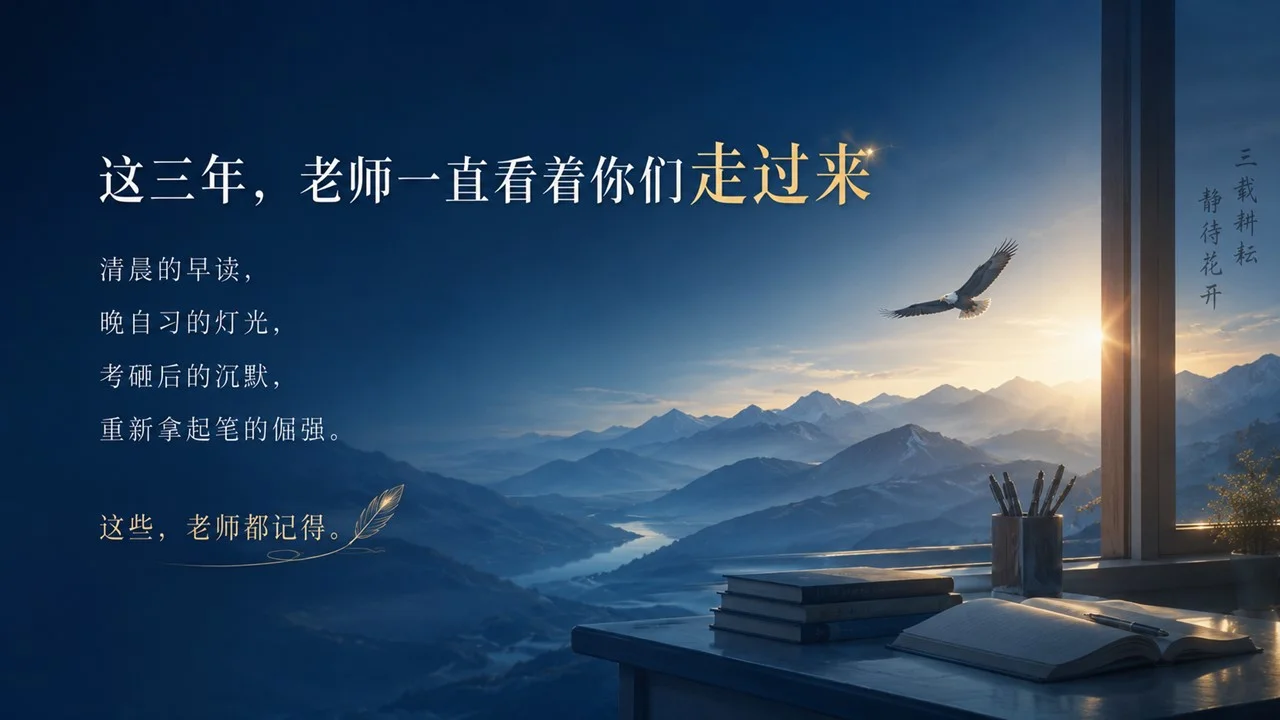 高考冲刺动员课：愿你提笔从容落笔有光PPT - 预览图1