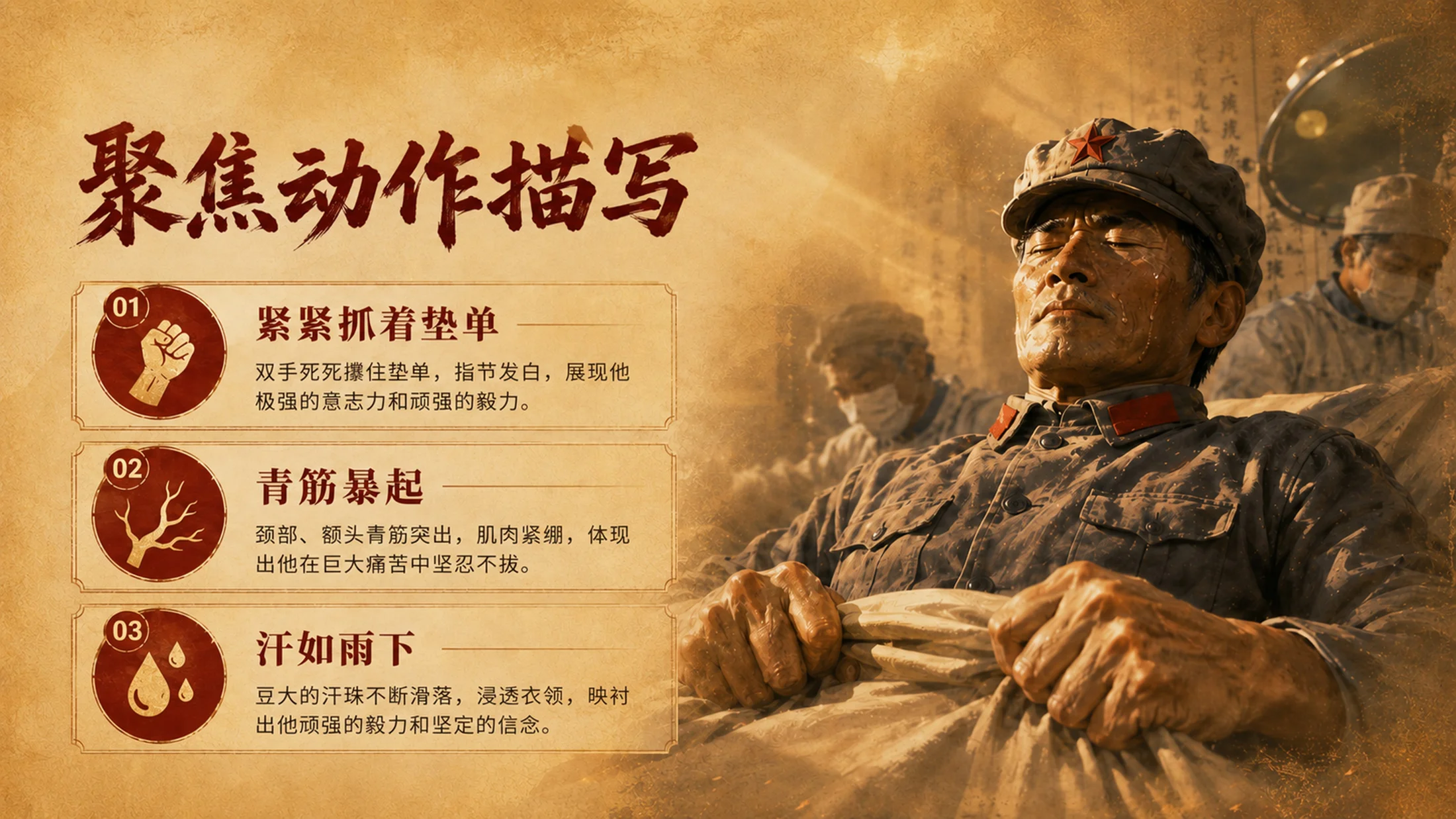 部编版小学语文五年级下册《军神》PPT课件｜英雄人物品质分析公开课模板 - 预览图11