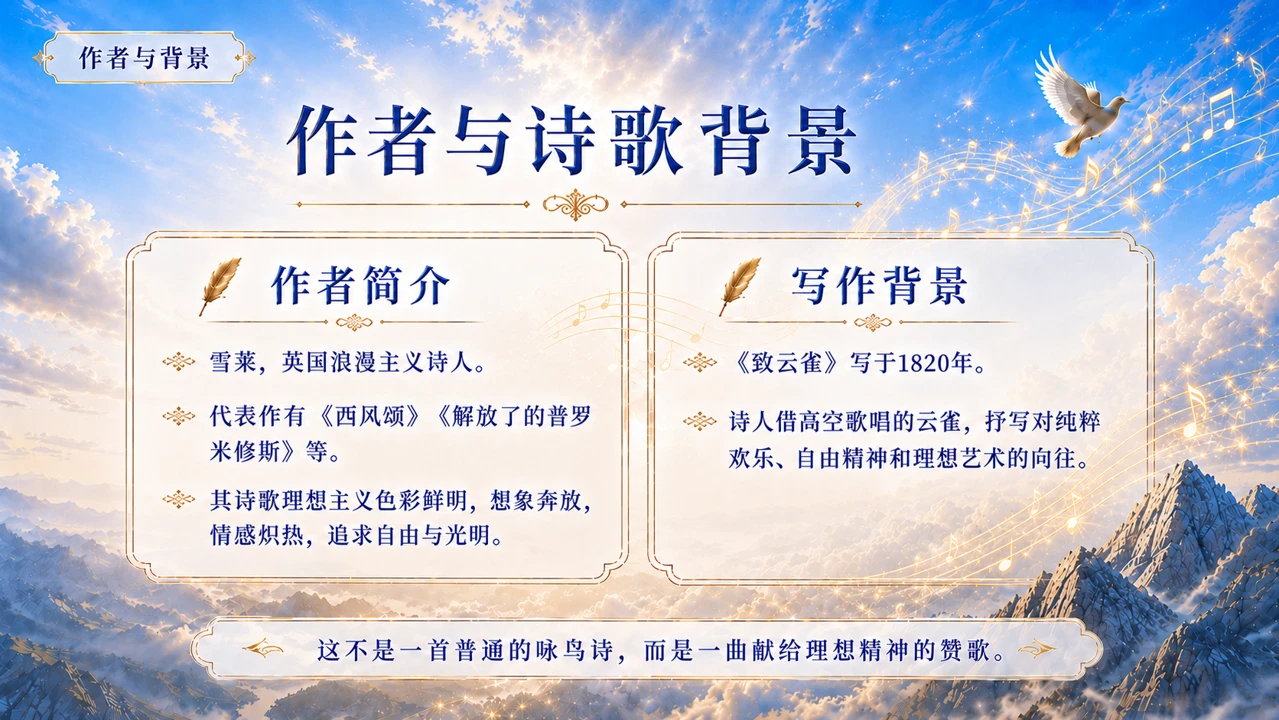 统编版高中语文课件《致云雀》 - 预览图1